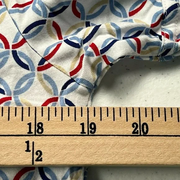 New Leon Levine Polo Shirt Women's Small Short Sleeve Blouse Circles Rin… - Picture 7 of 8